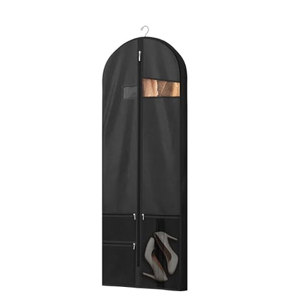 Lazebox 60 inch Garment Bags for Closet Storage and Travel with Zipper Pocket, Heavy Duty Waterproof Hanging Suit Bag with Handles for Suits, Coats, Jackets, Shirts, 1 pack - size: 60inch-1 Pack-black