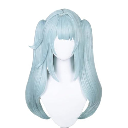 Faruzan Wig for Women with Blue Double Ponytail Heat Resistan Synthetic Fiber Hairs for Unisex Adult Halloween Christmas Cos Anime Party Replacement Wigs - color: Blue Double Ponytail