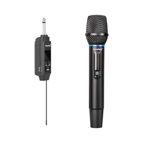 Depusheng S2 Wireless Microphone Dynamic Handheld Microphones Karaoke Microphone Mic with Rechargeable Receiver for Stage Perform Party Church Club (US-S1) - size: US-S1