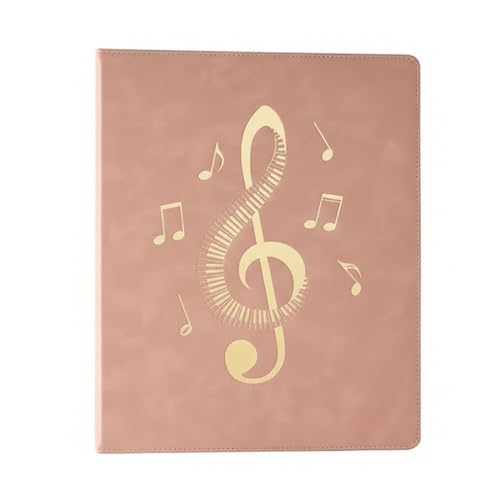 Pink Sheet Music Folder 4-Ring PU Binder 20 Non-Reflective Sheets/40 Page - color: Pink