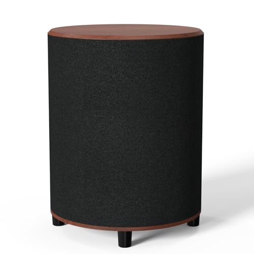 LITTOAK Powered Subwoofer, 6.5’’ Sub with DSP, Up to 100 Watts Home Theater Subwoofers, Down-Firing Subs, Class-D Amp, 40-250Hz, Auto On/Off, Low Pass dial, Phase Switch, Big Bass in Compact Design - color: Brown