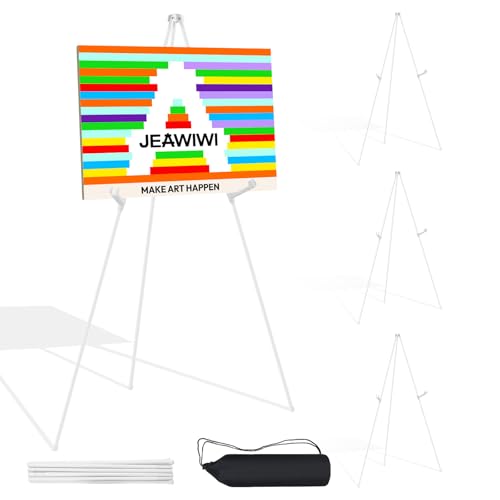 JEAWIWI 4 Pcs Lightweight Easel Stand, 66 Inch, White, with Portable Bags - color: White, size: 4 PCS