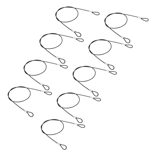 PATIKIL 1.6Ft(19.7 Inch) Safety Cable Lock, 9Pcs Stainless Steel 0.08 Inch Dia Security Wire Rope with Double Loop Double Loop for Stage Lighting Luggage Lock, Black - size: 1.6Ft(19.7 Inch)