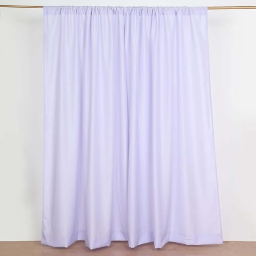 Efavormart Lavender Rod Pocket Backdrop Curtains 2 Pack, 5ftx8ft Light Purple Polyester Drapery for Tea Party, Princess Birthday, Easter Spring Celebration - color: Lavender