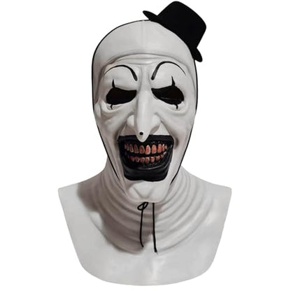 Art The Clown Mask Scary Killer Clown Masks Full Head Latex Halloween Terrifier Costume For Adults - color: Whiteclown