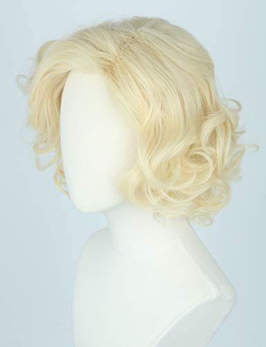 Topcosplay Women Hair Wigs Blonde Wig Short Curly Halloween Costume Cosplay Wig Deep Wave - color: Blonde