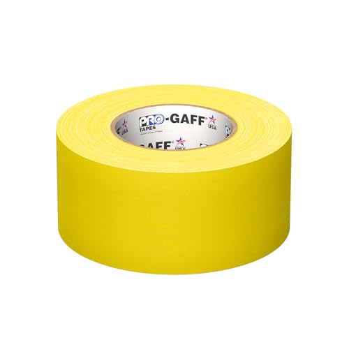 3" Pro Gaff Gaffers Tape 55 yards length yellow matte. Premium Heavy-Duty Gaffers Tape trusted by professional Gaffers. Made in the USA. Holds Tight, Easy to remove. (Pack of 16) - color: Yellow, size: 3 in x 1980 in