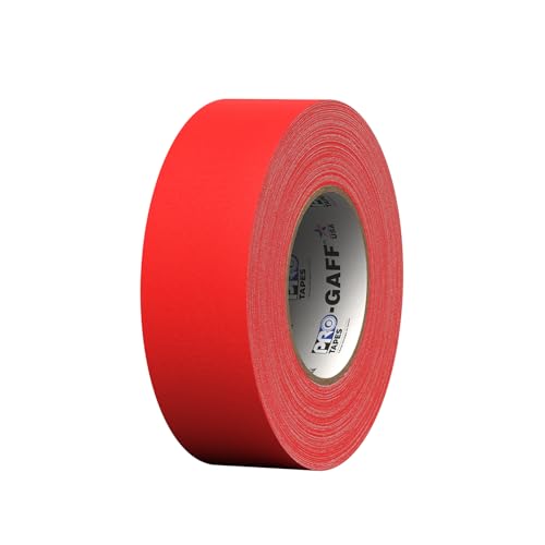 2" Pro Gaff Gaffers Tape 55 yards length red matte. Premium Heavy-Duty Gaffers Tape trusted by professional Gaffers. Made in the USA. Holds Tight, Easy to remove. (Pack of 24)
