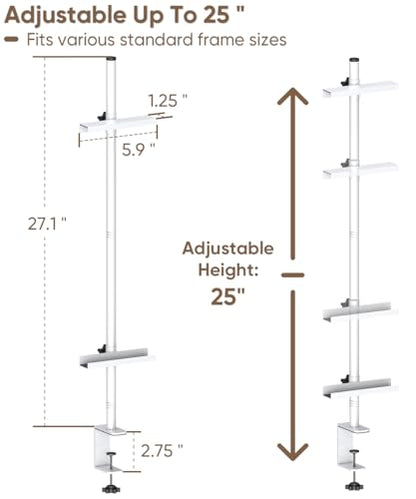 Mondazie Adjustable Tabletop Easel Stand with Clamp for Sign, White - color: White, size: 27.1'' High - Clamp