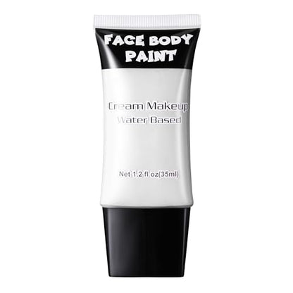 White Face Paint, Professional Face Painting Kit, Cream FX Water Based Body Paint, Full Coverage Foundation Makeup, SFX Makeup For Halloween Clown Joker Skeleton Corpse Zombie Vampire Cosplay