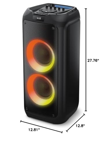 PHILIPS Bluetooth Party Speaker, 120W Powerful Sound with Dynamic Bass Boost, 10 RGB Light Modes, Karaoke Mic & Guitar Inputs, FM Radio, USB/TF/AUX Playback, Portable Handle, Remote Control (Corded) - style: Corded