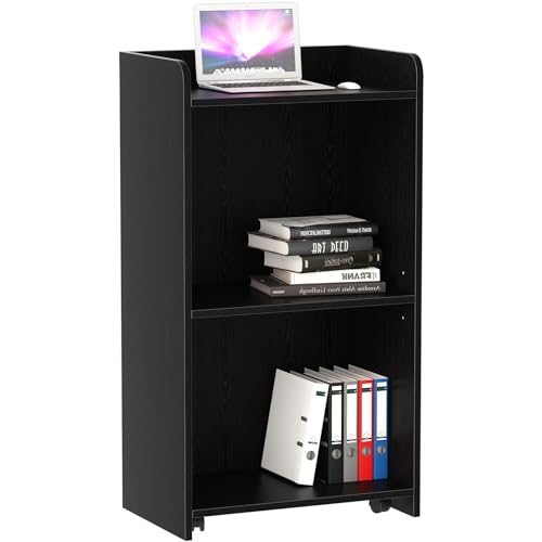 aboxoo Podium Stand - Portable Podium Stand with 4 Rolling Wheels, Pulpits for Churches with Adjustable Shelf, Hostess Stand, Mobile Teacher lecterns & podiums for Church, Classroom, Office (Black) - color: Black