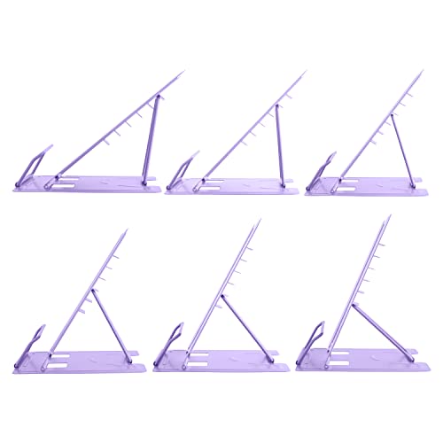 Honagu Metal Desk Book Holder, Hands Free Adjustable Cookbook & Document Holder, Portable Bookstand for Music Books, Textbooks, Recipes, Tablets & iPads (Purple) - color: Purple