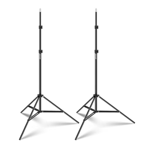 NEEWER Photography Light Stand, 7 Feet / 210cm Aluminum Alloy (2 Pieces) | Photo Studio Tripod Stands, for Video, Portrait, Photography Lighting, for Reflectors, Soft Boxes, Umbrellas, Backgrounds - style: 210cm/2- Pack