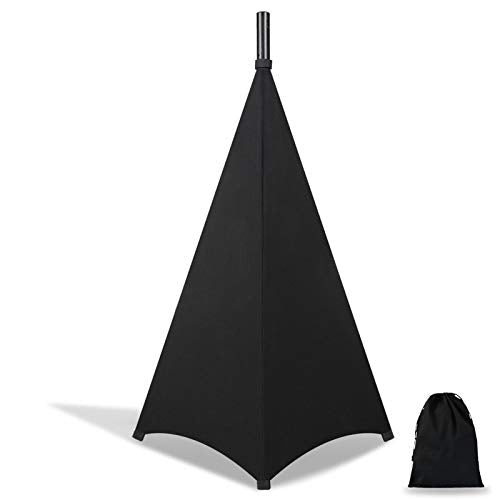 Dofilachy Speaker Stand Cover-DJ Bag with 360 Degree Cover, Speaker Tripod Scrim Cover for Speaker/Lighting with Free Travel Bag (One Pack-Black) - color: One Pack-black
