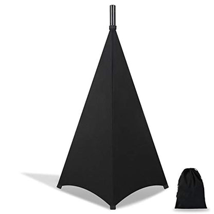 Dofilachy Speaker Stand Cover-DJ Bag with 360 Degree Cover, Speaker Tripod Scrim Cover for Speaker/Lighting with Free Travel Bag (One Pack-Black) - color: One Pack-black