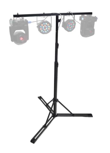 Rockville RLS5 11.5 Ft Metal Lighting T-Bar Stand, Flat-Base Legs - size: 11.5ft with T-Bar
