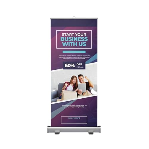 33x81 Inch Retractable Banner Stand – Portable Trade Show Display with Heavy-Duty Oxford Travel Bag – Quick & Easy Setup for Promotions, Events, & Advertising