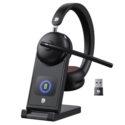 Dytole Wireless Headset with Mic for Work-Bluetooth 5.3 Headset with Noise Cancelling