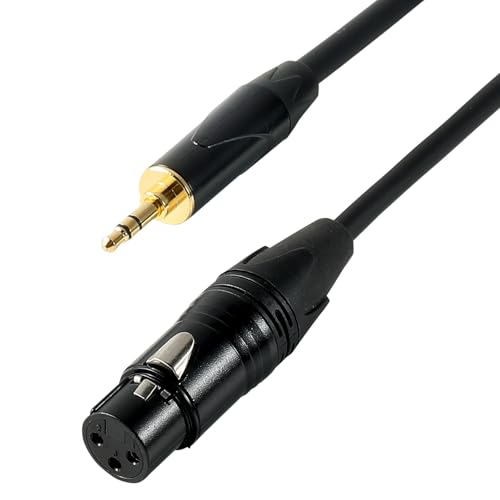 XLR Female to 1/8"(3.5mm) Male TRS Stereo Mic Cable, Audio Cable 3M (10FT) - size: 10 Feet, style: XLR Female