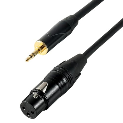 XLR Female to 1/8"(3.5mm) Male TRS Stereo Mic Cable, Audio Cable 3M (10FT) - size: 10 Feet, style: XLR Female
