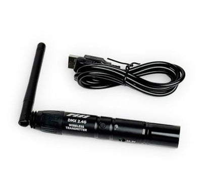 PMI Wireless DMX Transmitter – 2.4GHz Long-Range DMX512 Control for SmokeNINJA Pro – Works with PMI 2.4G Wireless DMX Receiver – USB-Powered, 100m Range, 3-Pin DMX Console Connection
