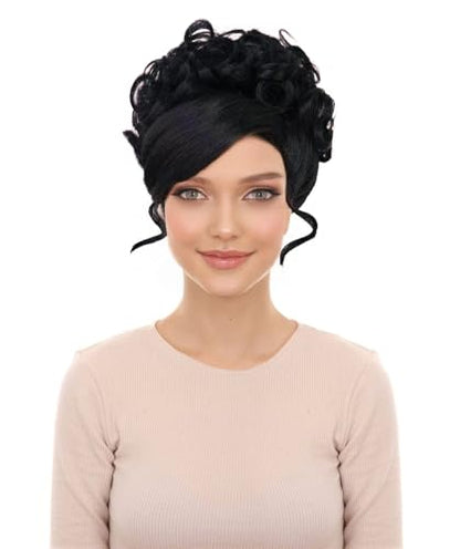 American Rapper Curly Updo High Fashion Wig for Women - Celebrity Style Wig | Elegent Choice for Cosplay Events, Halloween Parties & Themed Performances - Black - color: Black