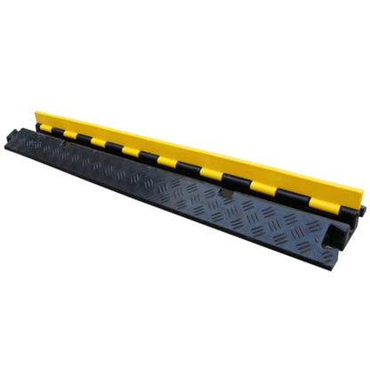 Kable Kontrol Atlas Heavy Duty Cable Protector Ramp - 1 Channel - 1 Pcs - 39" Long Black & Yellow - 24,000 Lbs Capacity - Rubber Speed Bump Wire Protector Cord Cover - CP9896 - size: 1 Channel - 39" - 1 Unit