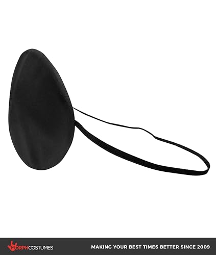 Morph Caribbean Pirate Hoop Earring & Eye Patch - Pirates Party Supplies - Costume Accessory Set - Black & Gold, One Size