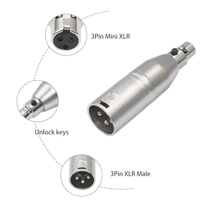 3pin XLR Male to 3pin mini Female Audio Adapter XLR Male Plug to Mini Female Jack Balanced Headphone Mic Connector for Headphones, Microphones, Audio bodypacks - color: 3Pin Mini XLR F To XLR M
