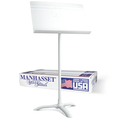 Manhasset 48 Symphony Music Stand for Sheet Music - Model 4801MWH - color: White, Matte, size: Pack of 1
