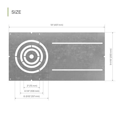 ASD 24 Pack 18 Inch New Construction Mounting Plate Round Hole - 3/4/6 Inch Flat Galvanized Steel Wafer Light Rough In Plate, Universal Light Fixture Mounting Bracket for LED Recessed Lighting - color: Asymmetric Long 3-4-6", size: 24 Pack