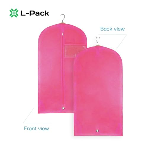 Kids Garment Bag with Clear Window, Hanging Clothes Storage Cover for Dresses, Suits & Dance Costumes, Breathable Travel Bag for Baby Toddler Child, 30" x 18", Pink, Pack of 1 - color: Pink