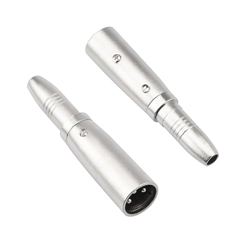 2PCS XLR Male to 1/4 Inch 6.35mm Female Adapter, 3-Pin XLR Male to Quarter Inch Female Jack Socket Audio Adapters Compatible with Microphone, Stereo, Mixer - color: XLRM to 1/4" 6.35mm Female
