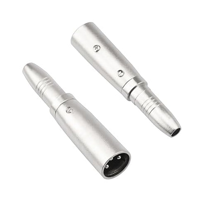 2PCS XLR Male to 1/4 Inch 6.35mm Female Adapter, 3-Pin XLR Male to Quarter Inch Female Jack Socket Audio Adapters Compatible with Microphone, Stereo, Mixer - color: XLRM to 1/4" 6.35mm Female