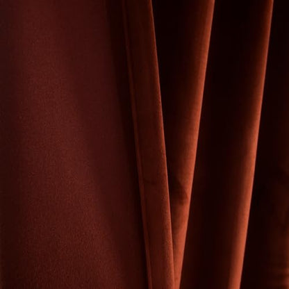 Roslynwood Luxury Soft Burnt Ochre Velvet Curtains 63 inches Long Back Tab Thermal Insulated Blackout Window Drapes for Living Room/Bedroom/Dining Room, W52 x L63, 2 Panels - color: Burnt Ochre, size: 52"W x 63"L (Pack of 2)