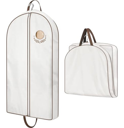 MISSLO 40" Cotton Garment Bags for Travel Waterproof Suit Bag Travel Mens Breathable Suit Cover Foldable Fur Coat Covers for Closet Storage for Women Short Hanging Clothes Bag for Jacket, Shirt, Dress - size: 40 inch