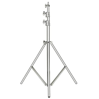 NEEWER 118"/3m Stainless Steel Light Stand, Spring Cushioned Heavy Duty Photography Tripod with 1/4" to 3/8" Universal Screw Adapter for Strobe, LED Video Light, Ringlight, Monolight, Softbox | Photography Tripod with 1/4" to 3/8" Universal Screw Adapter