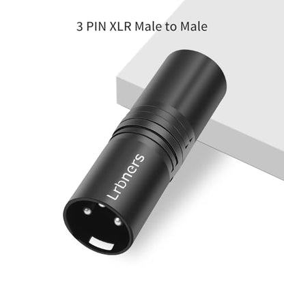 XLR Male to Male Audio Adapter, Black Shell Secure Locking Coupling Connector, 3-Pin Lossless Signal Transmission, Durable XLR Extender for Studio & Stage Equipment Cable Adapter 3-Pack