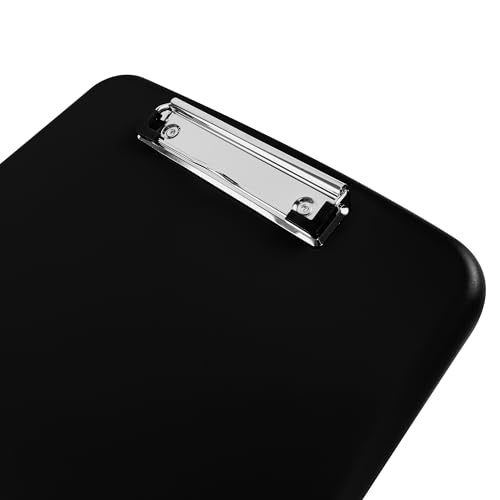 Super Z Outlet Slim Plastic Nursing RN Style Lightweight Coaches Clipboard with Open Foldable Storage, Classroom Teacher College Size (9.5" x 14") (Black, 9.5" x 14") (Pack of 3) - color: Black, size: 9.5" x 14" (Pack of 3)