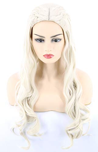 Topcosplay Women Wigs Beige Long Curly Wavy Cosplay Halloween Costume Party Wigs - color: Beige