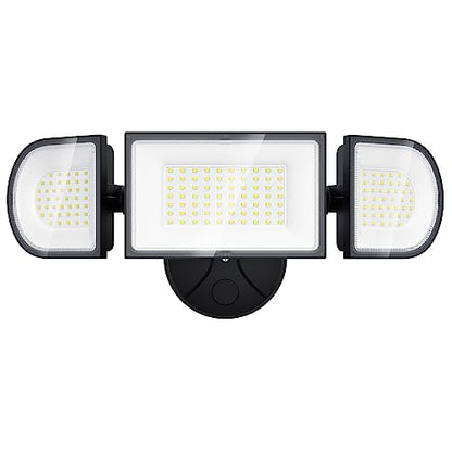 iMaihom 100W Flood Lights Outdoor, 9000LM Ultra Bright LED Flood Light Outdoor, 3 Adjustable Heads Security Lights, IP65 Waterproof Outside Flood Light, 6500K Floodlight for Yard Garage Court (Black)
