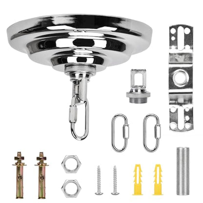 KC&KST 5" Ceiling Light Cover Plate Canopy Kit - 2-Pack, Heavy Duty, Silver Cover for Chandelier/Pendant/Swag Light, Includes Loop, Cross Bar and Mounting Screws (Silver-2PC) - color: Silver-2PC