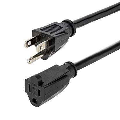 StarTech 15ft Heavy Duty Extension Cord, Black (HX-15F-POWER-CORD) - size: 15 ft, style: 14 AWG/15A/125V
