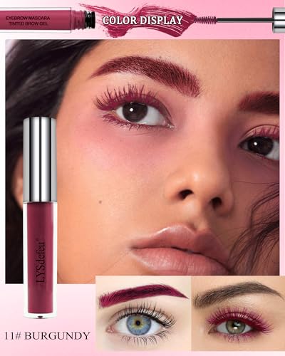 Eyebrow Gel Tint, Waterproof Burgundy Eye Brow Dye Glue Mascara for Women | Tinted Eyebrow Gel, Smudge-Proof Eye Brow Tinting Kit,Longlasting Brow Filler Color Mascara,Thanksgiving Christmas Eye Makeup - color: 11#Burgundy