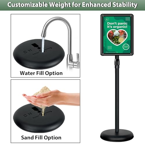 2 Pack Pedestal Sign Holder, 8.5 x 11" Floor Standing Display Stand, Black - color: Black, size: 8.5x11in-2p