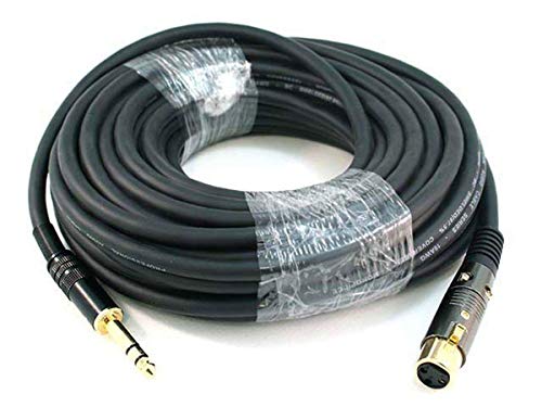 Monoprice 104771 15-Feet Premier Series XLR Female to 1/4-Inch TRS Male 16AWG Cable gold - size: 15 Feet