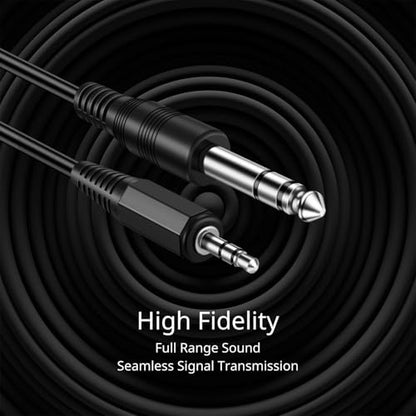 TNP 3.5mm to 6.35mm Bidirectional Stereo Audio Cable, Male to Male, 6FT | Quarter Inch to Headphone Jack Cord Connects Compatible Aux Devices, Amps, Speakers, Guitars, Keyboards, and Mixers - size: 6 Feet