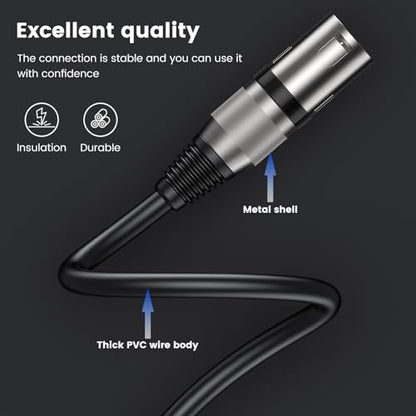 MOSWAG XLR to 1/4" Cables, 6.35mm TRS to XLR Male, Quarter inch TRS to Microphone Balanced Signal Interconnect 1M/3.28FT for Microphone Cord Patch Cable - size: 3.28FT/1M