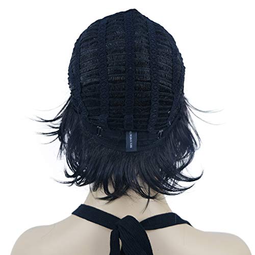 Lydell Short Layered Shaggy Wavy Full Synthetic Wigs (Natural black) - color: #2 Natural black